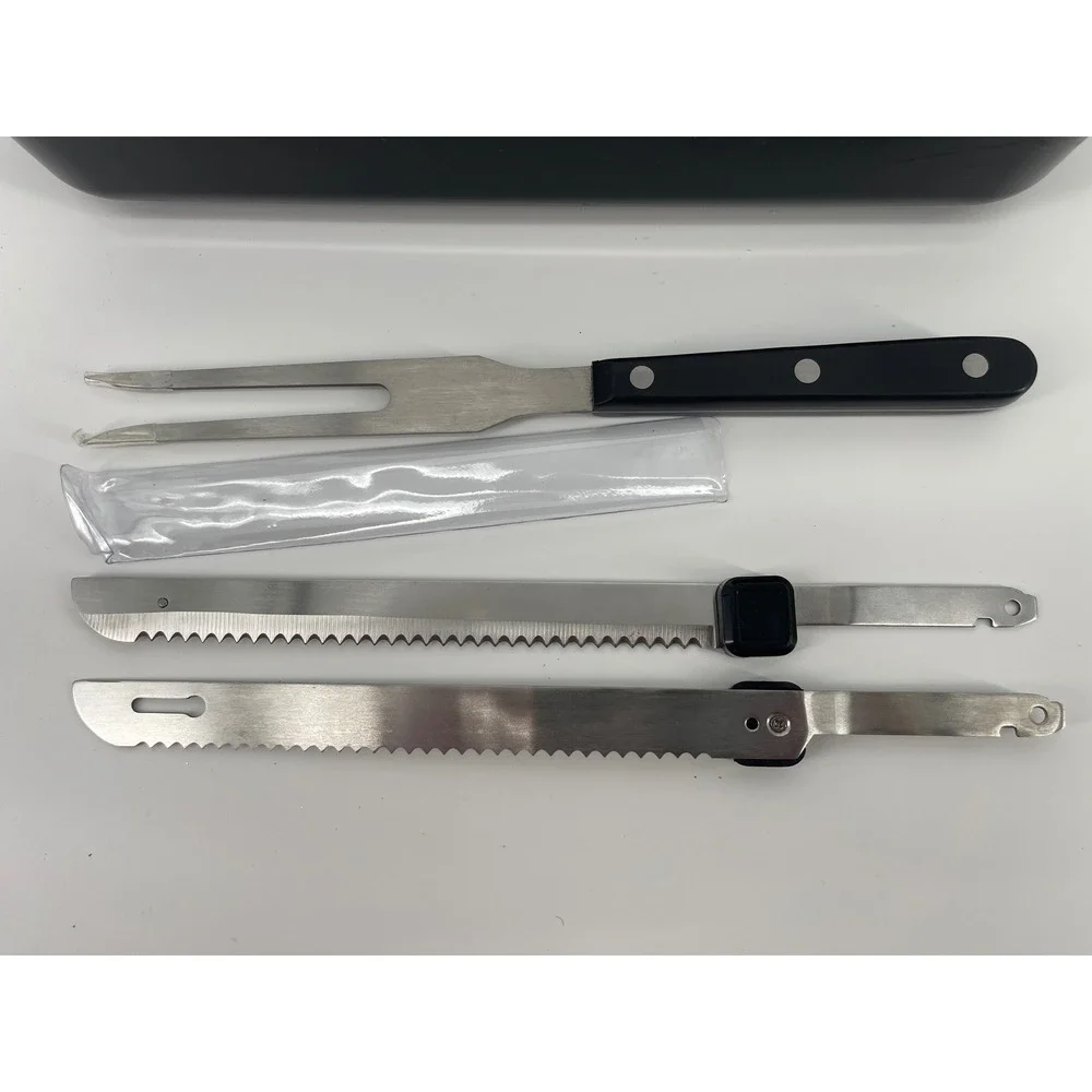 Oster Electric Knife OS Gray Excellent FPSTEK2020 100W Set with Case and Fork